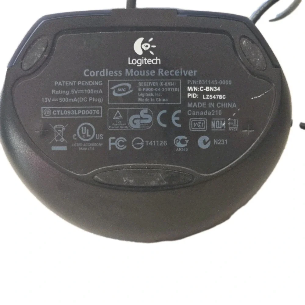 Logitech MX Laser M-RAG97 Black & Gray Wireless Mouse w/ Dock Charger &A‎ dapter